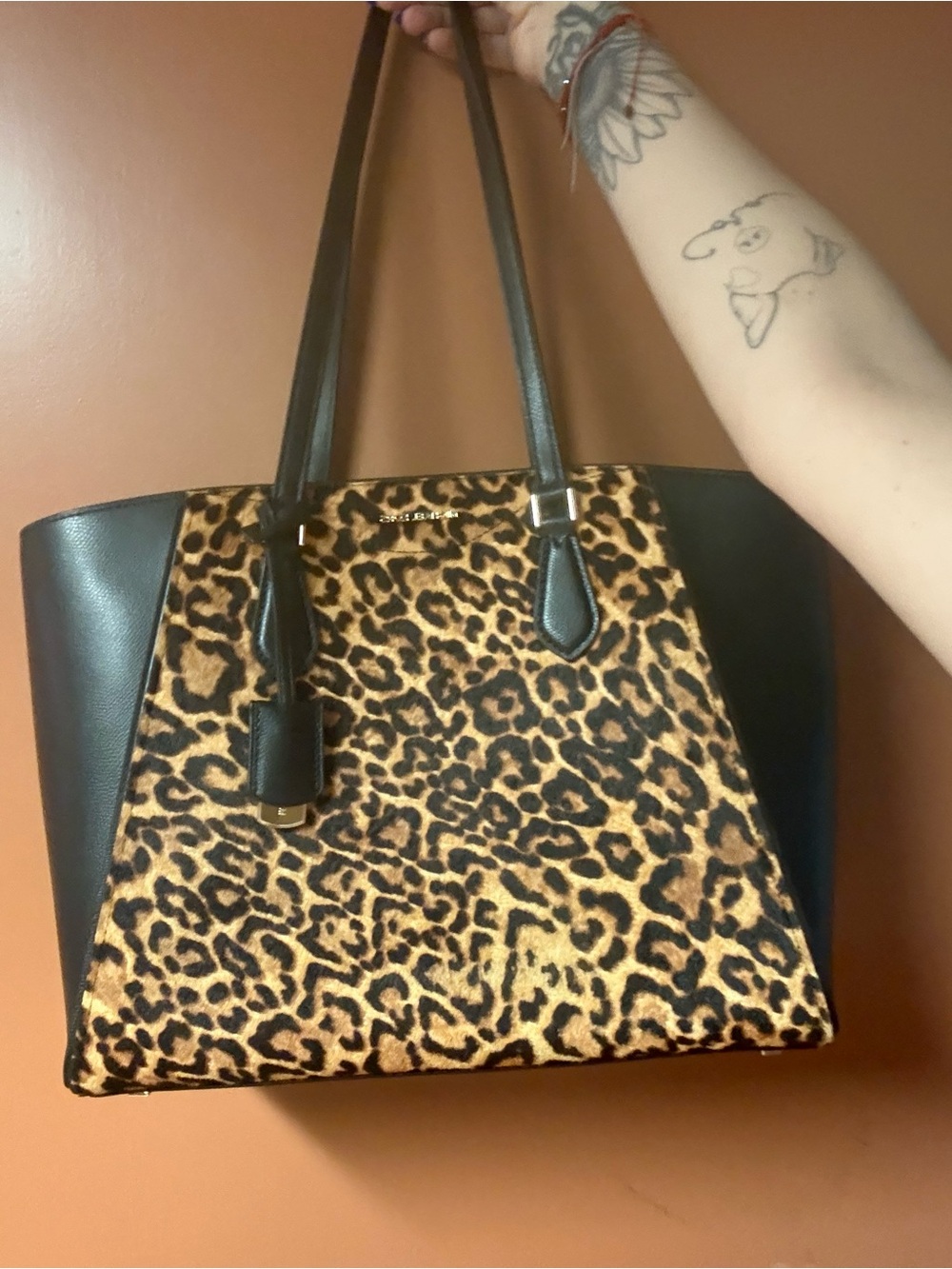 Michael Kors Taryn Leopard Print Tote Calf hair and Leather - Picture 2 of 14